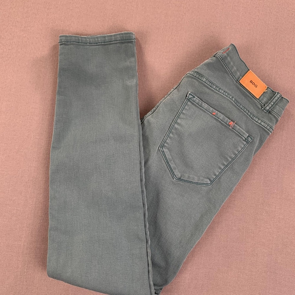 BDG Jeans Womens 28W (29L)‎ Green High Rise Cigarette Ankle Slim Stretch Denim
